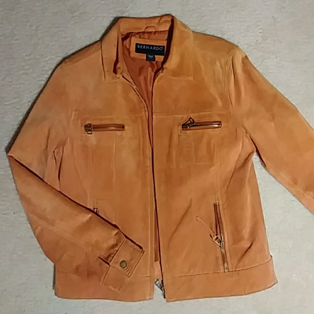 Terra Cotta Suede Jeans Jacket